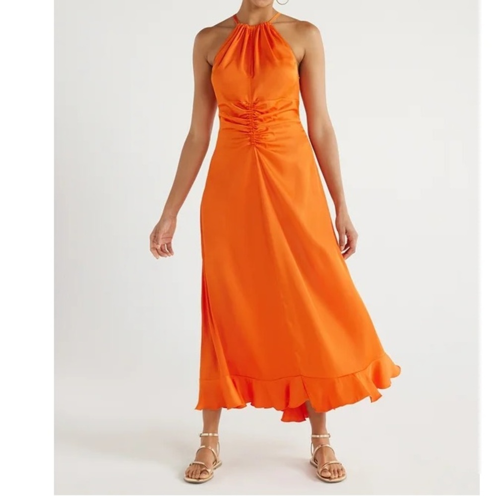 Vibrant Orange Maxi Dress